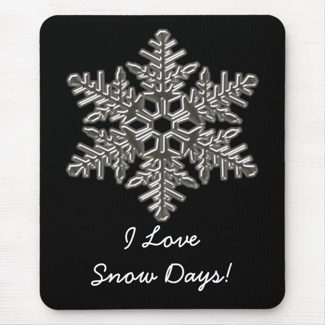 Mousepad Flocos de neve de deco metálico prateado (Frente)
