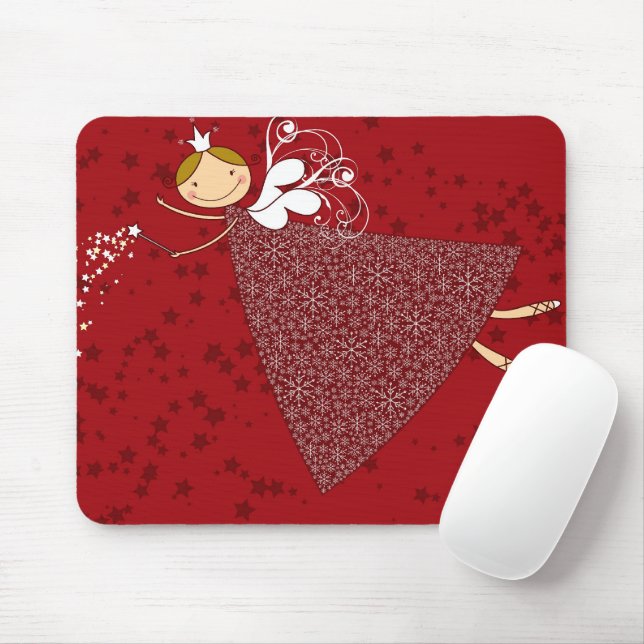 Mousepad Flocos de neve de Natal Fada de Fada Fregada Princ (Com mouse)