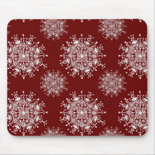 Mousepad Flocos de Neve de Natal Vintage Padrão de Nevasca