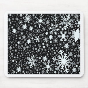 Mousepad Flocos de neve de prata do Natal