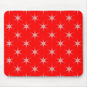 Mousepad Flocos De Neve De Vidro Em Fundo Vermelho
