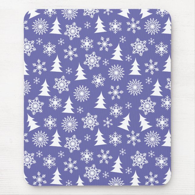 Mousepad Flocos de neve e pinheiros (Frente)