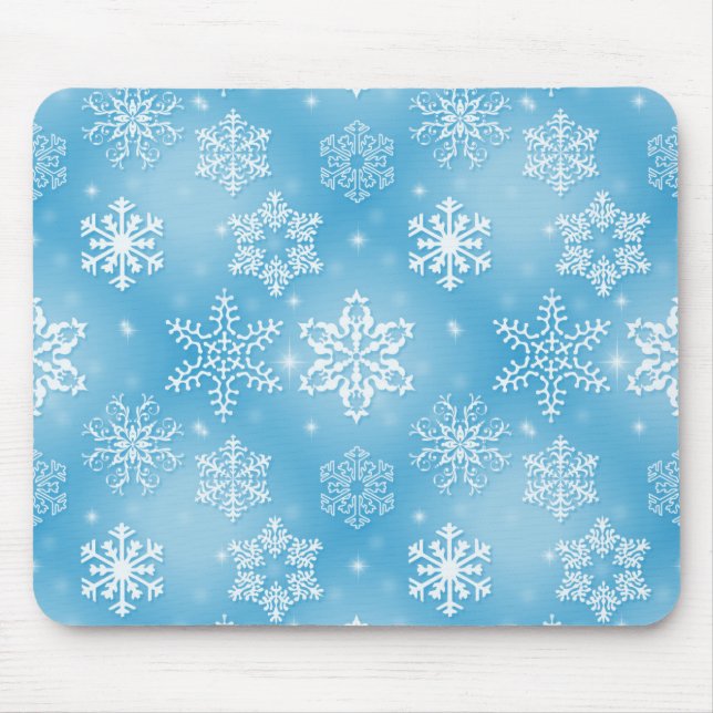 Mousepad Flocos De Neve Em Aqua (Frente)