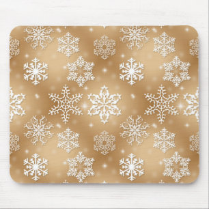 Mousepad Flocos de neve em Dourado