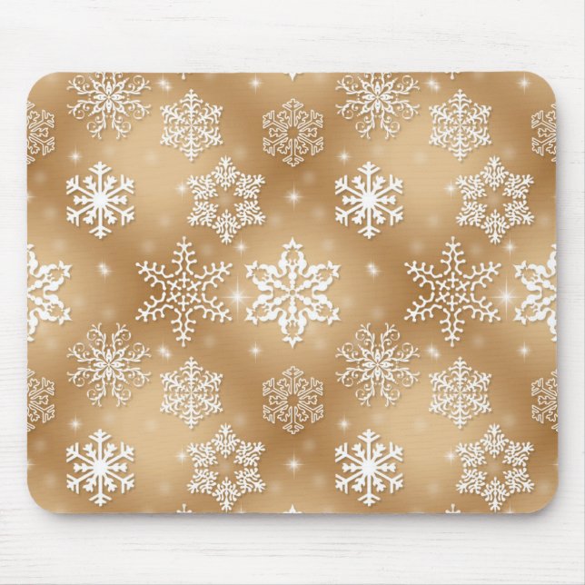 Mousepad Flocos de neve em Dourado (Frente)