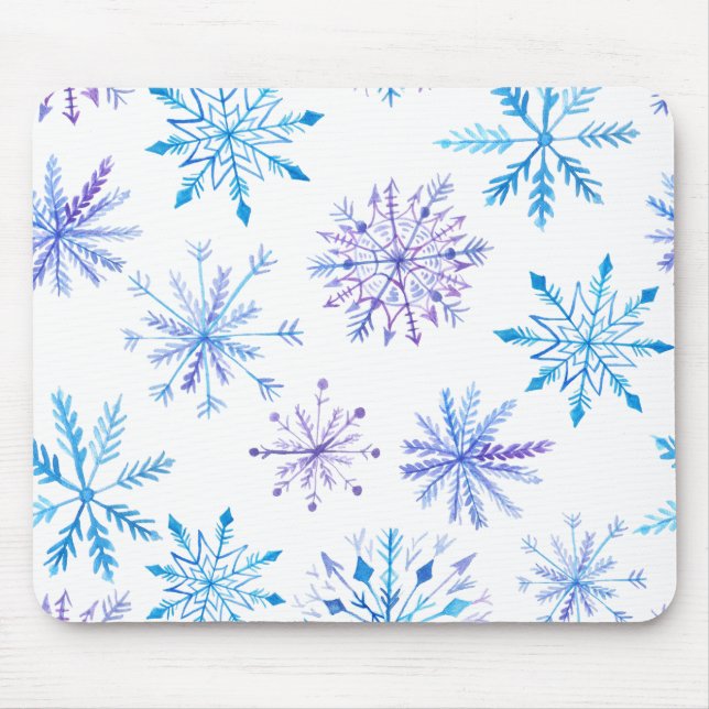 Mousepad Flocos de neve simples contudo elegantes | (Frente)