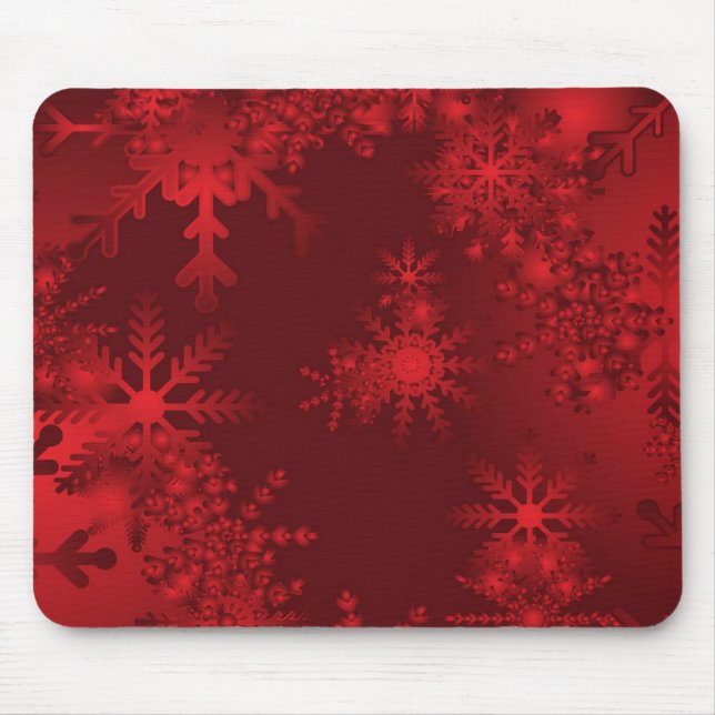 Mousepad Flocos de neve vermelhos (Frente)
