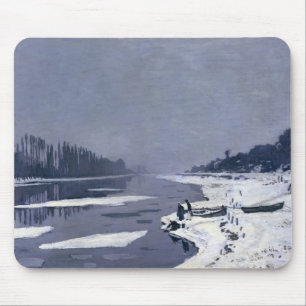 Mousepad Floes de gelo no Seine em Bougival, c.1867-68