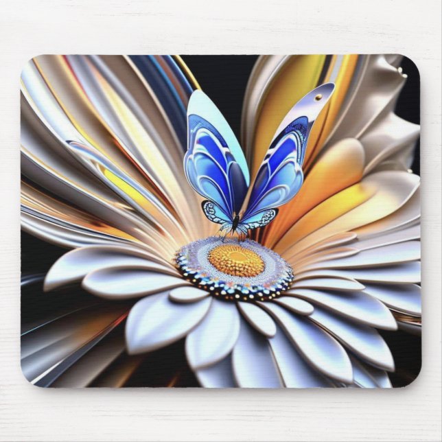 Mousepad Flor 3D e Borboleta (Frente)