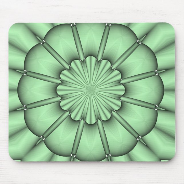 Mousepad Flor Abstrata em Verde Pálido (Frente)