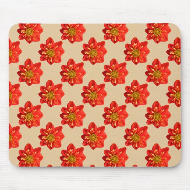 Mousepad Flor alaranjada da dália do jardim botânico (Frente)