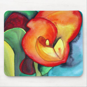 Mousepad Flor alaranjada do lírio de Canna