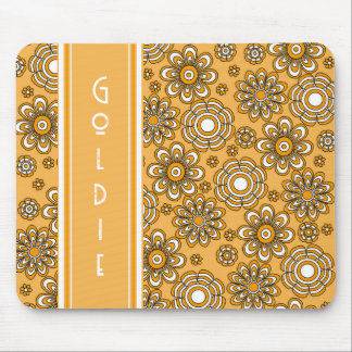 Mousepad Flor Amarela Mostarda Retro dos Anos 1970