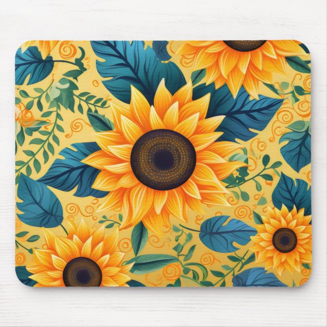 Mousepad Flor Amarelo Sunflower (Frente)