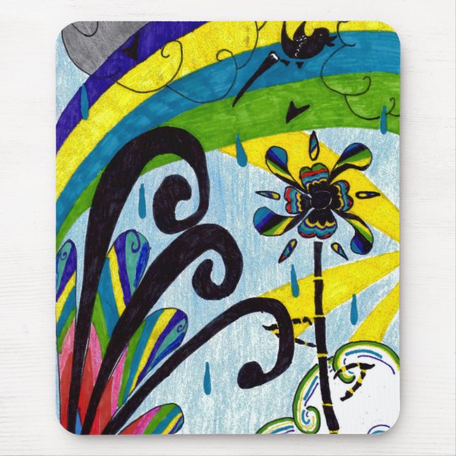 Mousepad flor arco-íris (Frente)