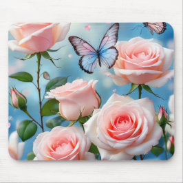 Mousepad Flor Azul Cor-de-rosa macia