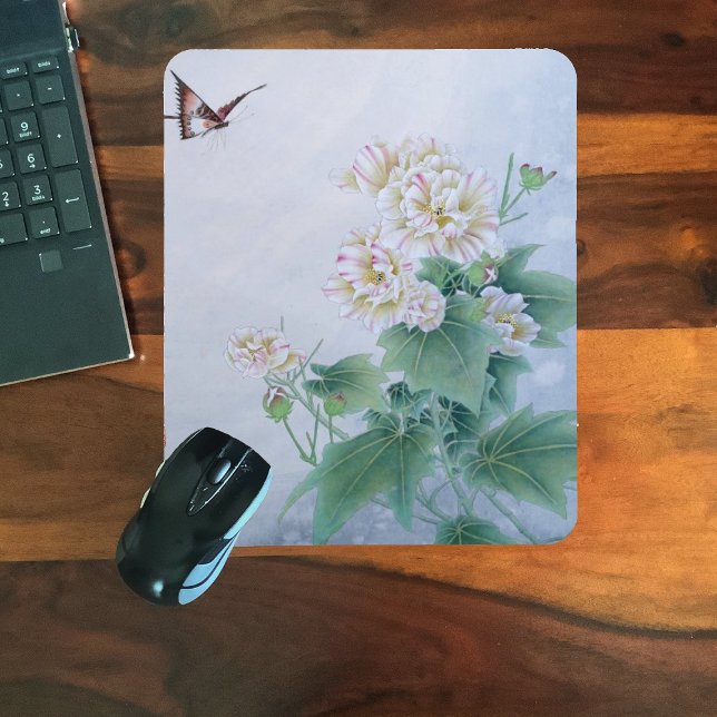 Mousepad Flor Chinês com Borboleta (Criador carregado)