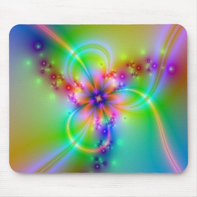 Mousepad Flor colorida com fitas (Frente)