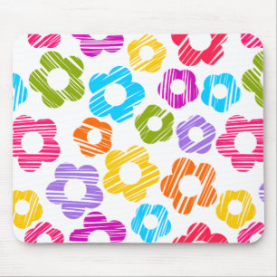 Mousepad Flor colorido giro e giro fino padrão floral alegr