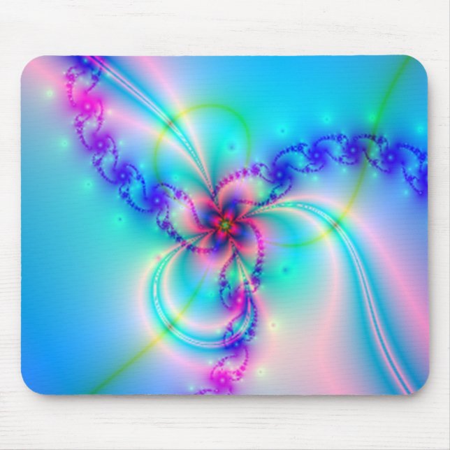 Mousepad Flor cor-de-rosa bonito do Fractal (Frente)