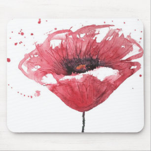 Mousepad Flor da papoila, aguarela