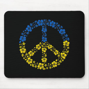 Mousepad Flor da Paz Ucrânia I Stand Com Bandeira Da Ucrâni