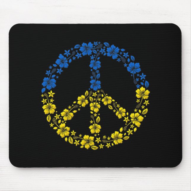 Mousepad Flor da Paz Ucrânia I Stand Com Bandeira Da Ucrâni (Frente)