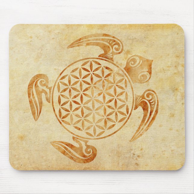 Mousepad Flor da Vida / Blume des Lebens - pedra-tartaruga (Frente)