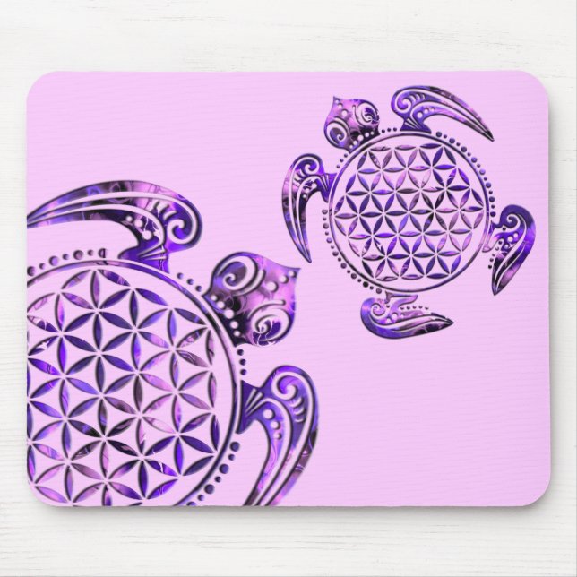 Mousepad Flor da Vida / Blume des Lebens - tartaruga roxa (Frente)