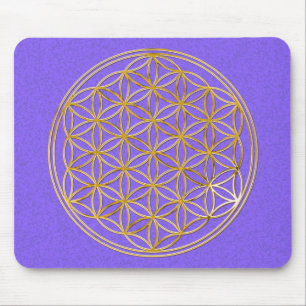 Mousepad Flor da vida/de ouro BG big lilás splatter