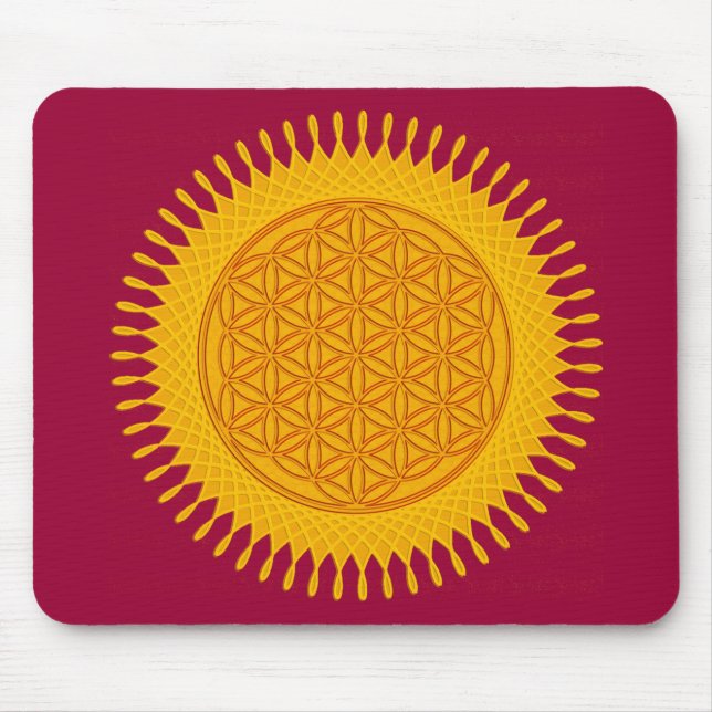 Mousepad Flor da vida - ensolarado amarelo (Frente)