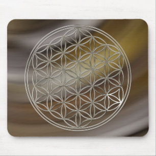 Mousepad Flor da vida, Flower Of Life /silver brown