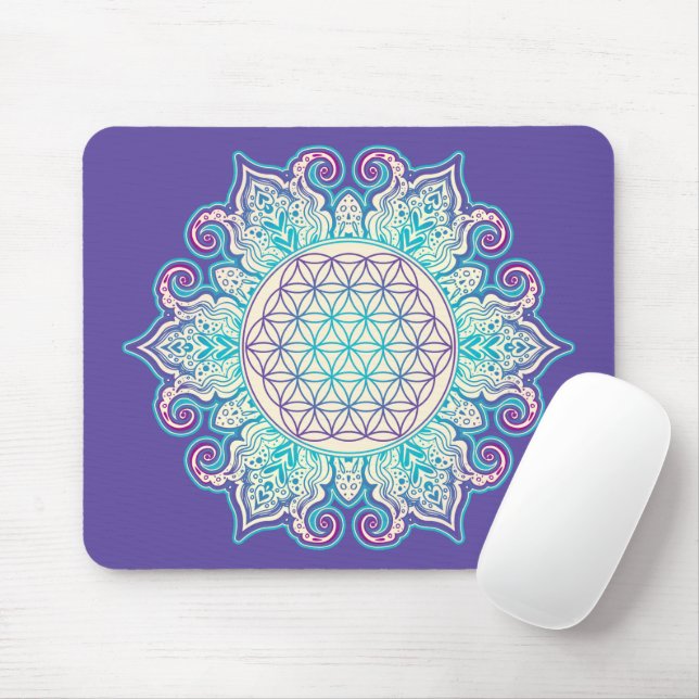 Mousepad Flor Da Vida - Índia Mandala 2 (Com mouse)