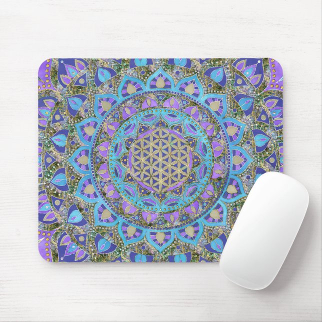Mousepad Flor da Vida - Mandala Estilo Índia 2 (Com mouse)