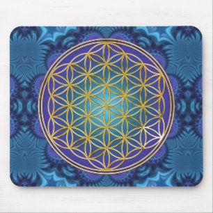 Mousepad Flor da vida - ouro - fractal 1