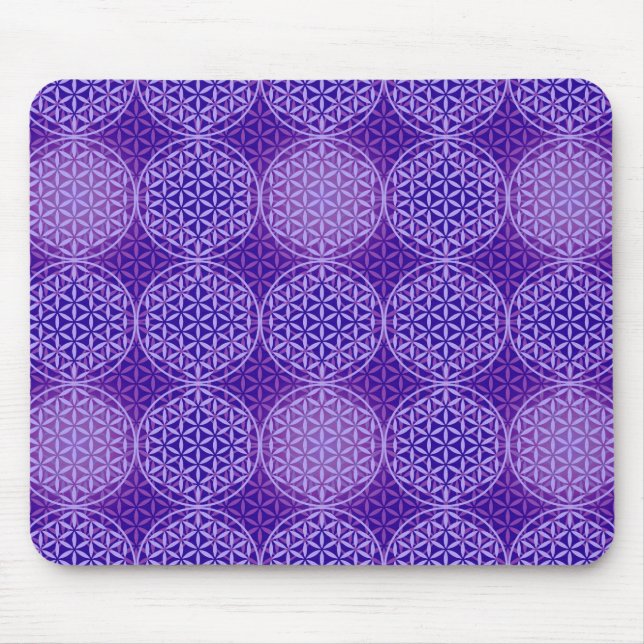 Mousepad Flor da vida - padrão do selo - roxo (Frente)
