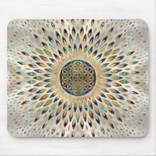 Mousepad Flor da Vida - Shell Abalone e Pérola