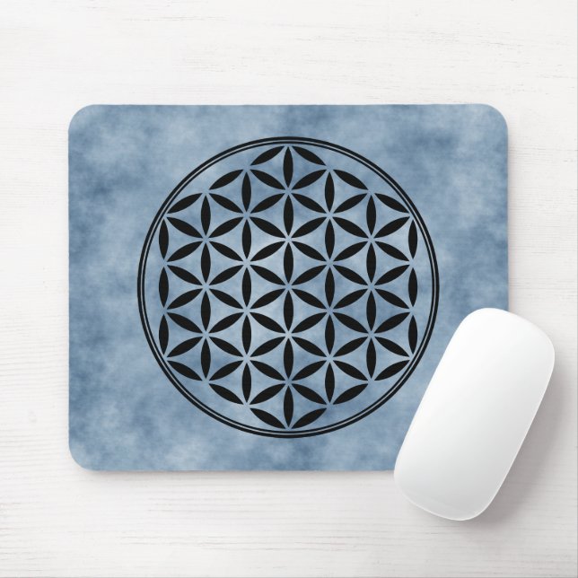 Mousepad FLOR DA VIDA - Símbolo de Geometria Sagrado cheio  (Com mouse)