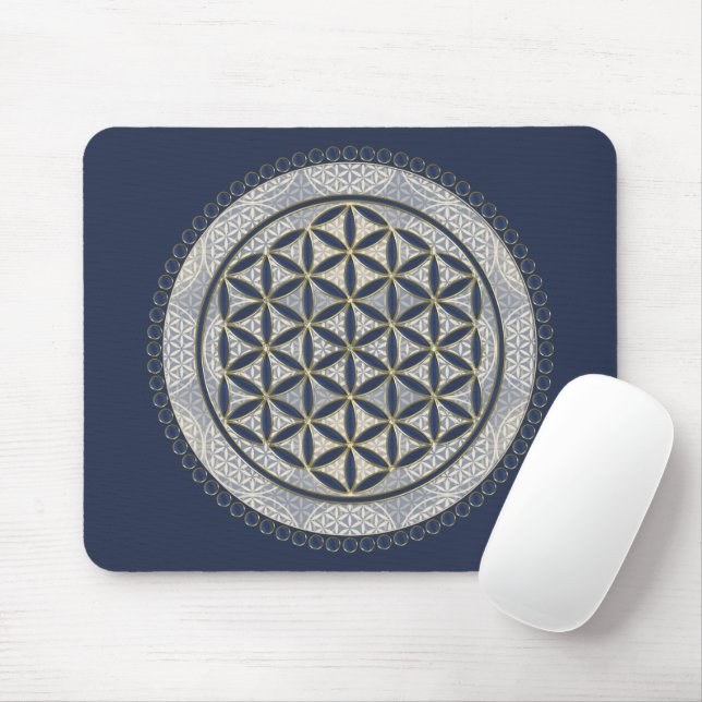 Mousepad FLOR DA VIDA - Símbolo Geometrie Sagrado Art 1 (Com mouse)