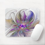 Mousepad Flor de Arte Abstrato, Enérgica e Colorida<br><div class="desc">Uma flor de fantasia multicolorida e poderosa,  Design de Arte Fractal floral único para o seu bocal e muito mais.</div>