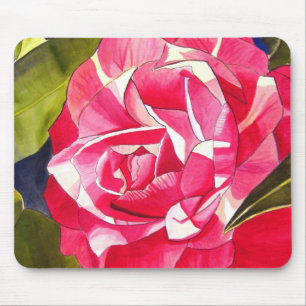 Mousepad Flor de Camellia, rosa claro