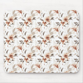 Mousepad Flor de Campo Aguarela Rosa Marrom