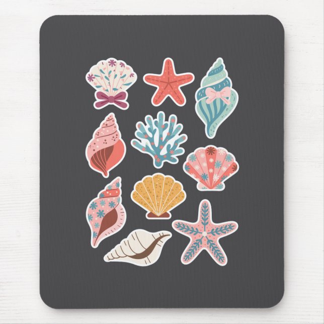 Mousepad Flor de Campo Concha de Molusco Vibrações de Verão (Frente)