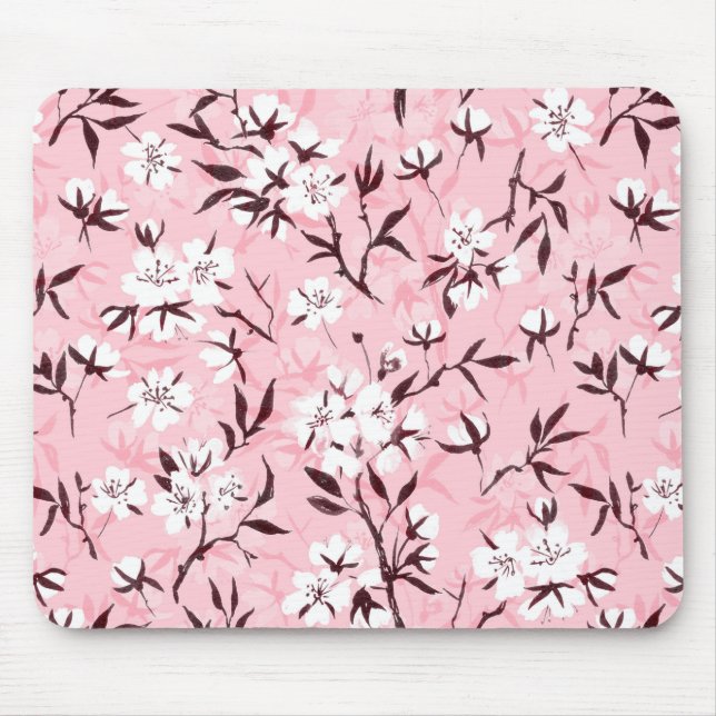 Mousepad Flor de cereja branca (Frente)