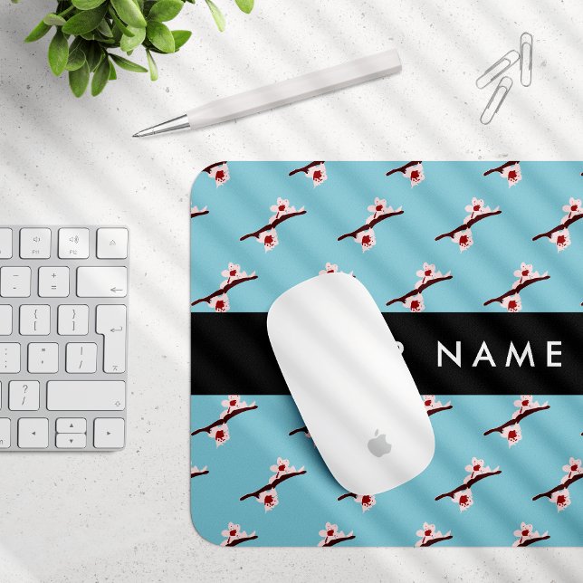 Mousepad Flor de Cerejeira, Sakura Rosa, Seu Nome (Criador carregado)