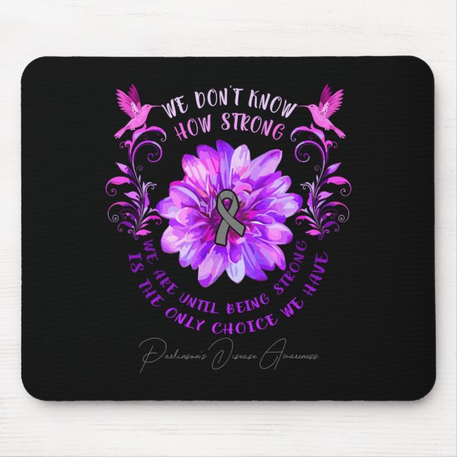 Mousepad Flor de Conscientização da Doença de Parkinson Não (Frente)