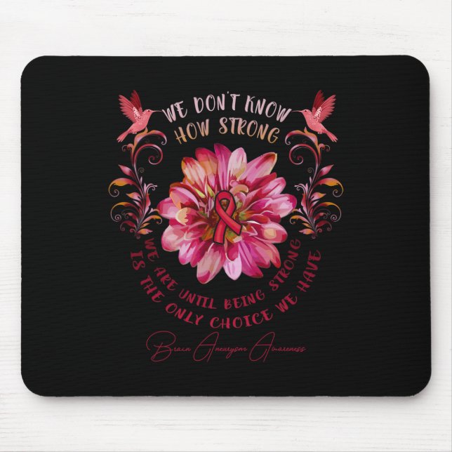 Mousepad Flor de Conscientização de Aneurisma Cerebral Não  (Frente)