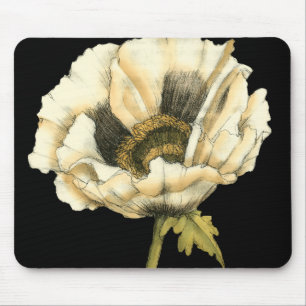 Mousepad Flor de Creme no Fundo Preto