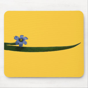 Mousepad Flor de grama de olhos azuis e folha