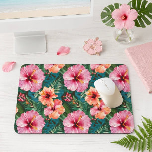 Mousepad Flor de Hibisco Tropical Colorida